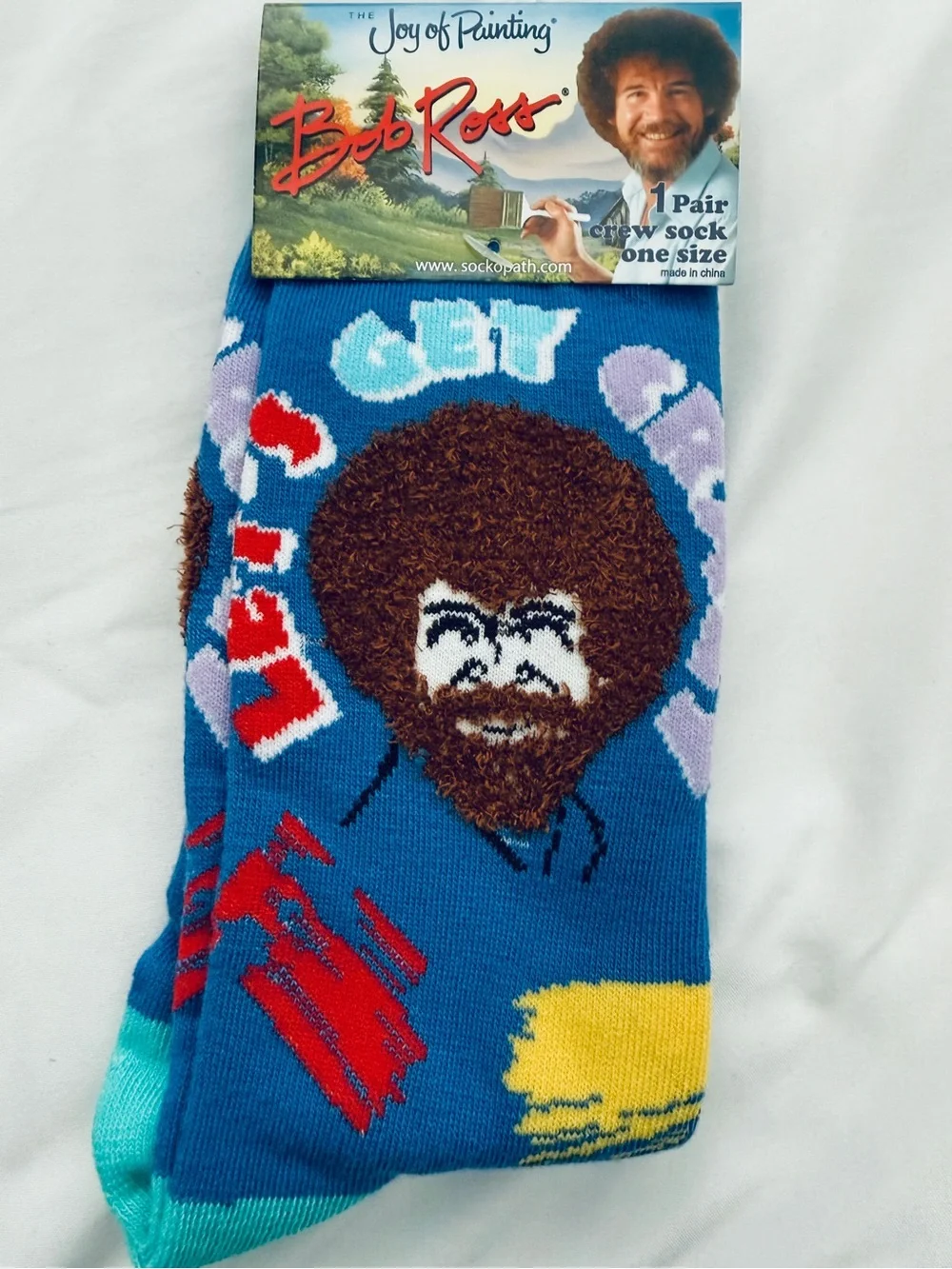 Men's Crew Socks - Blue Novelty Art Portrait